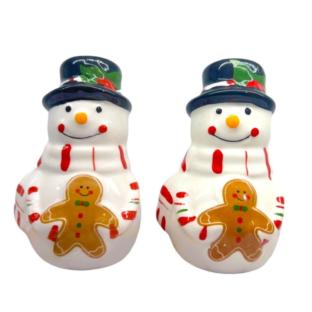 Godinger Snowman Salt & Pepper Shaker Set New